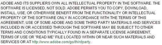 Restrictions on IP clause from Adobe Photoshop CS3 EULA